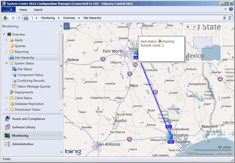 Geographical view of SCCM Sites in SCCM 2012 !! New Feature of SCCM